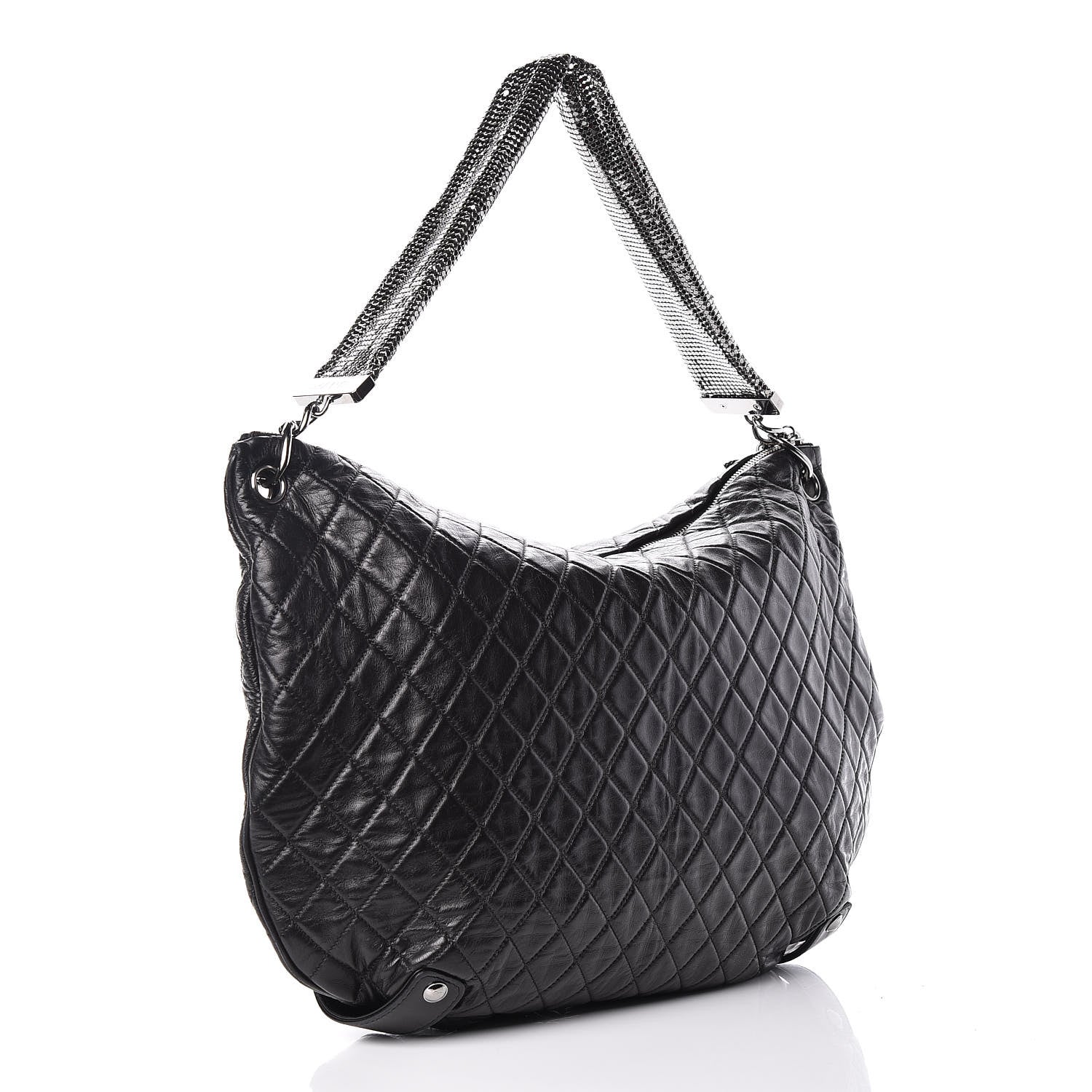 Chanel Lambskin Large Chain Mail Hobo Black 3 of 9