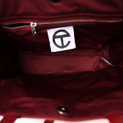 Telfar Vegan Leather Medium Shopping Bag Oxblood 5 of 10