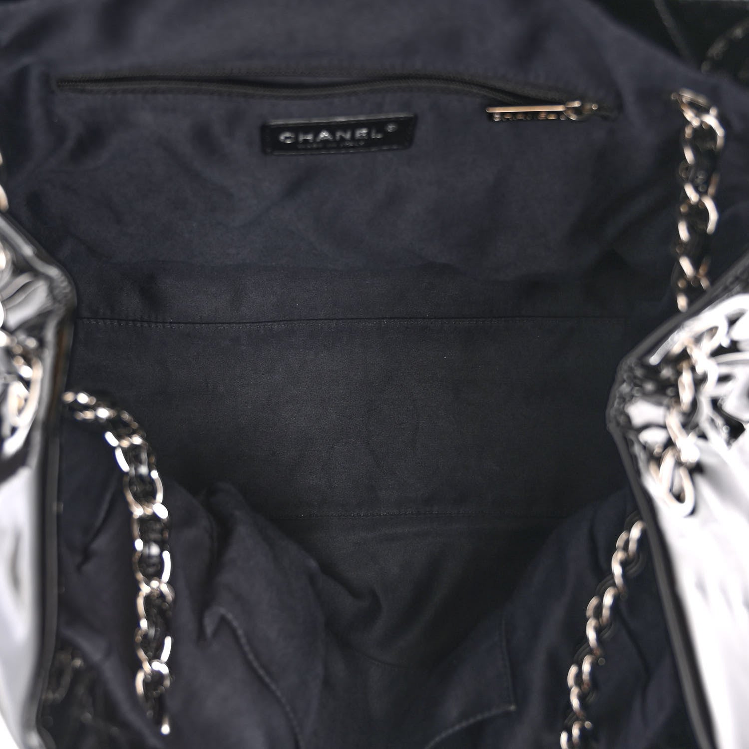 Chanel Patent Quilted Large Cells Tote Black Black 5 of 9