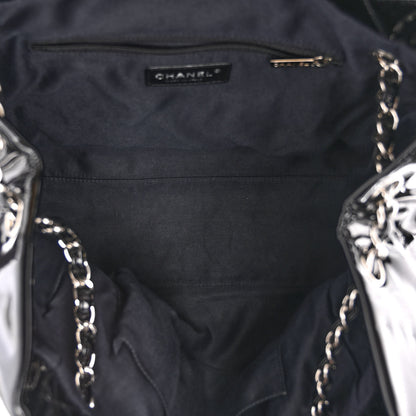 Chanel Patent Quilted Large Cells Tote Black Black 5 of 9