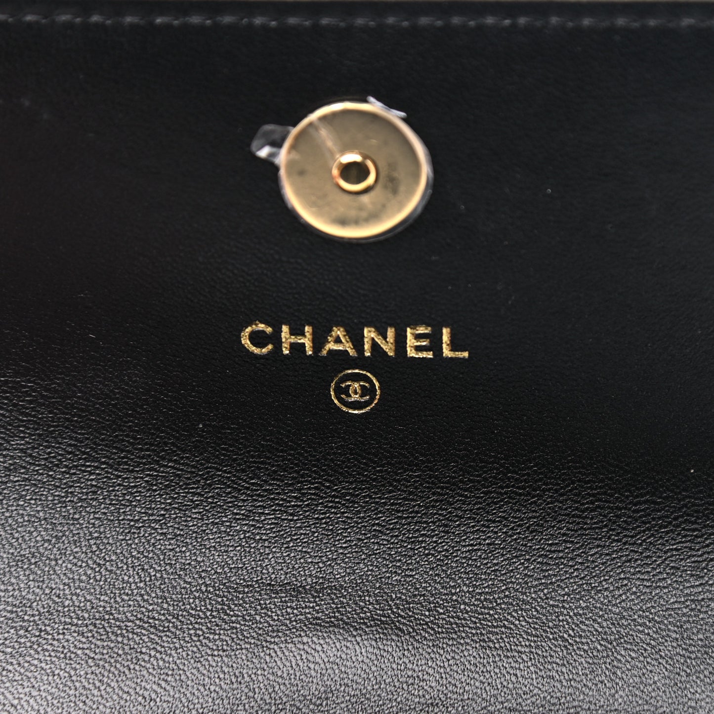 Lambskin Quilted CC Hook Card Holder Black