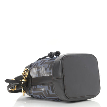 Fendi Mesh Vitello Grace F is Fendi FF 1974 Mini Mon Tresor Bucket Bag Azzurro Black Ebano 4 of 10