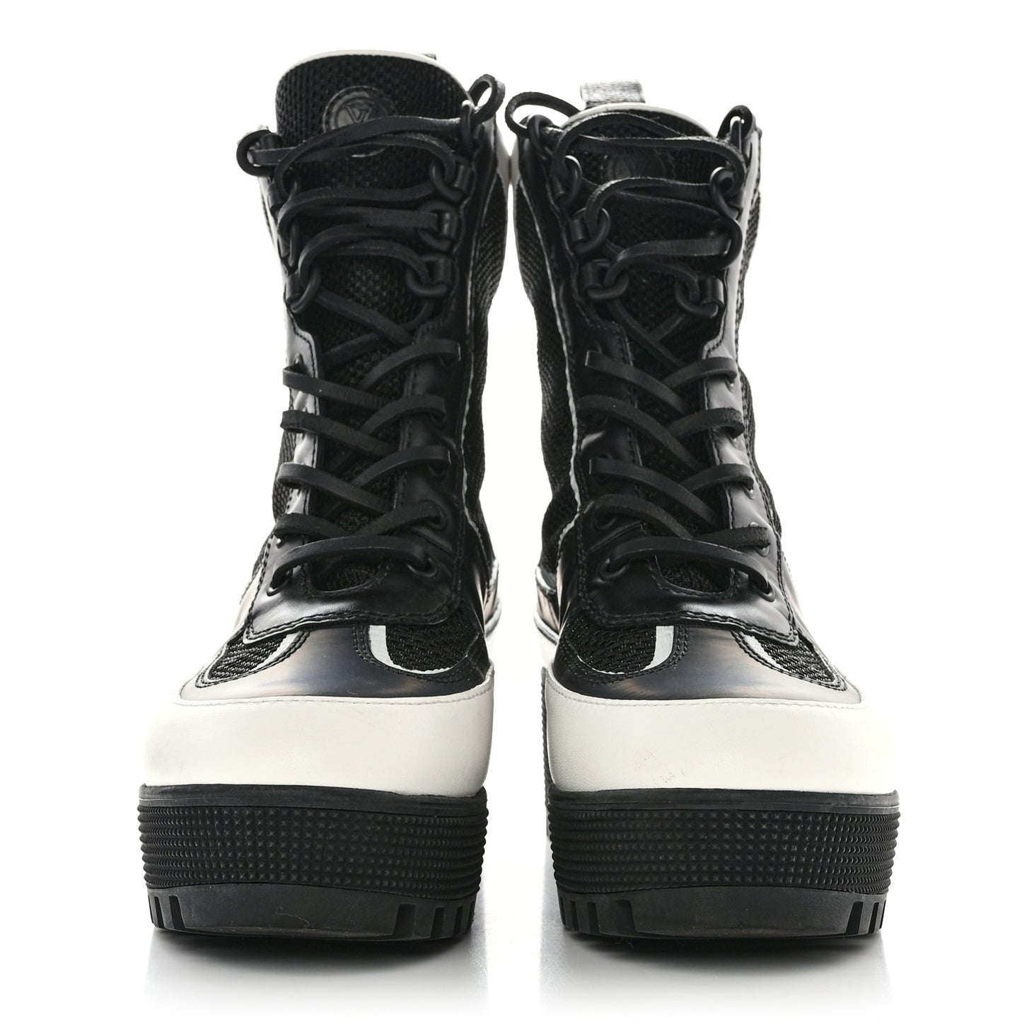 Calfskin Technical Nylon Laureate Platform Desert Boot 39 Black White