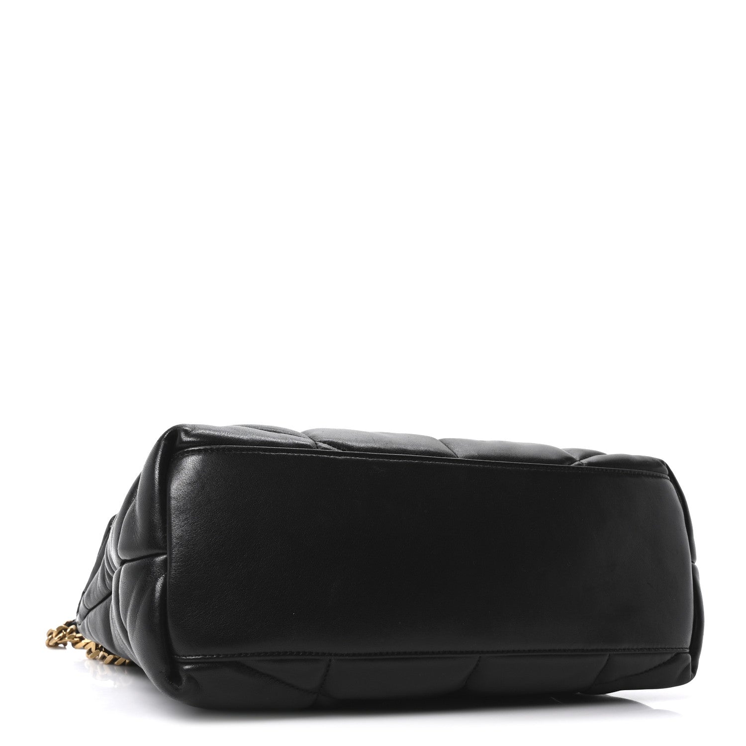 Saint Laurent Lambskin Quilted Medium Loulou Puffer Monogram Chain Satchel Black 4 of 11