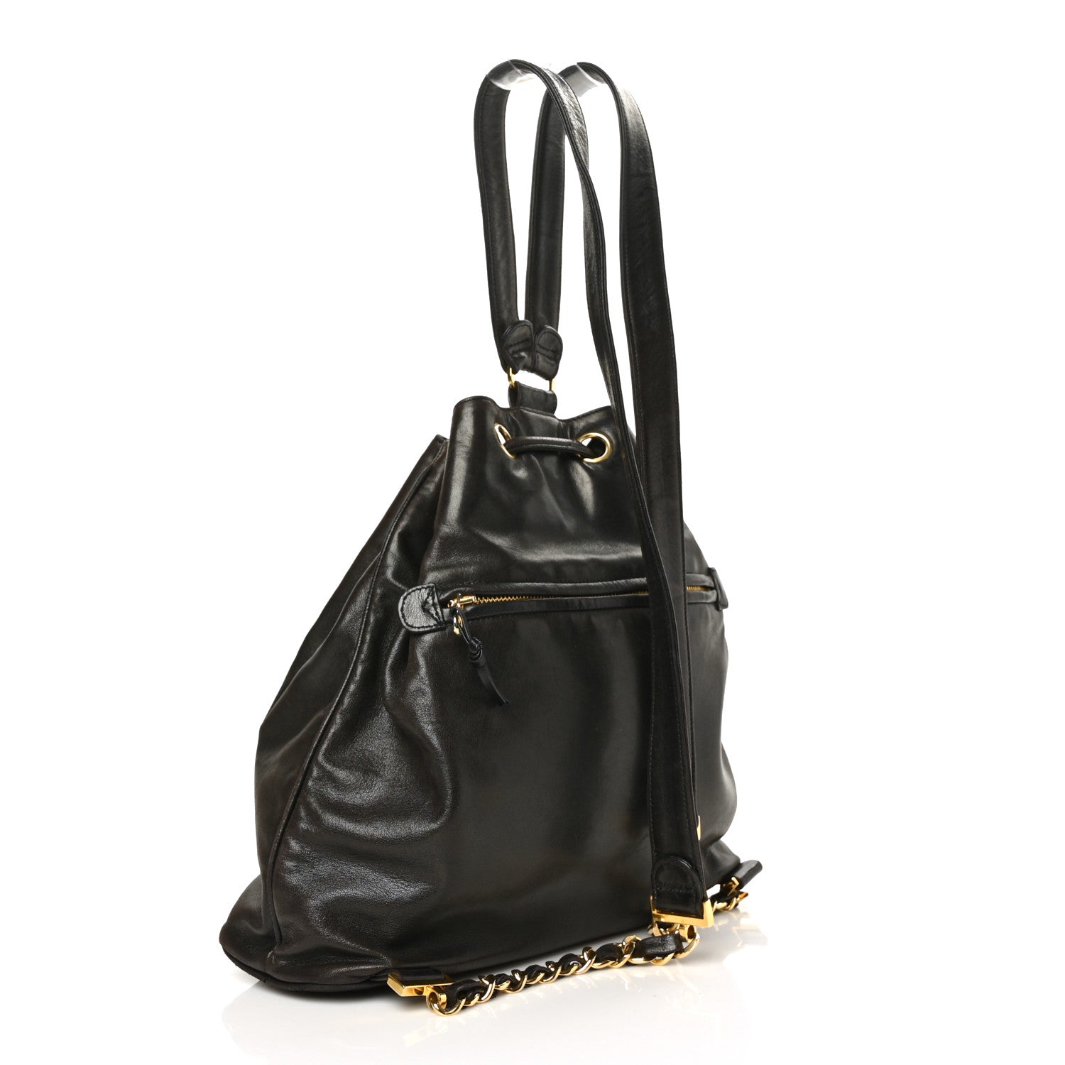 Chanel Lambskin CC Drawstring Backpack Brown 3 of 10
