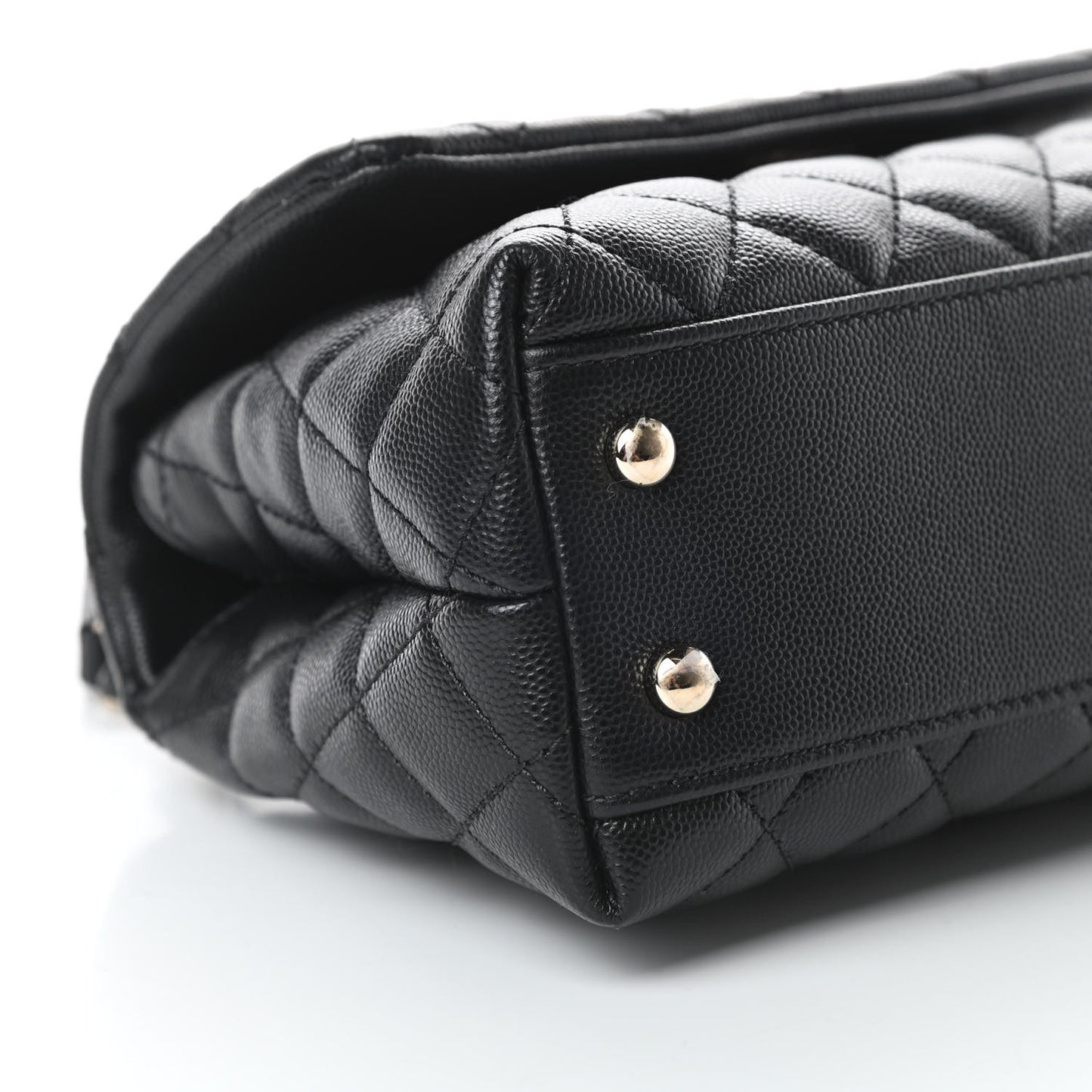 Caviar Quilted Mini Coco Handle Flap Black