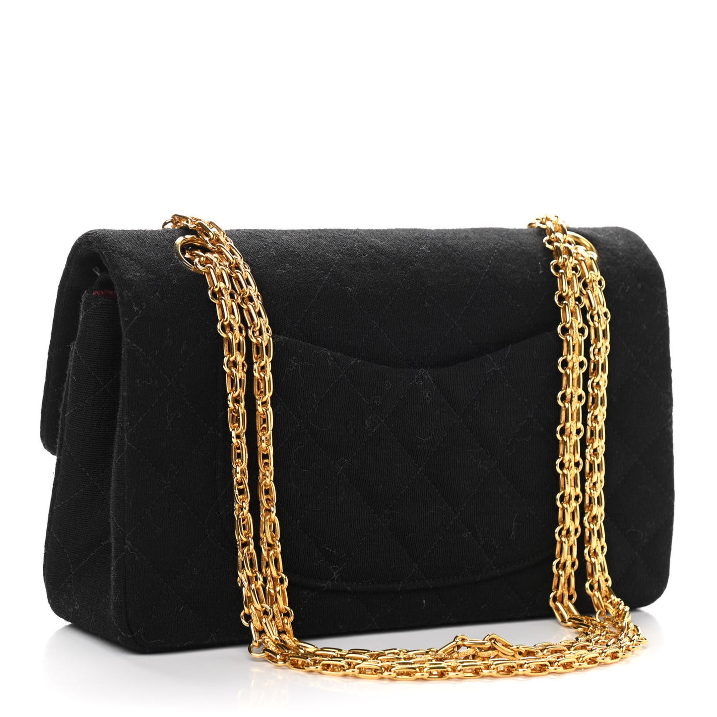Jersey Quilted Small Double Flap Black