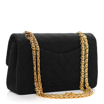 Chanel Jersey Quilted Small Double Flap Black 3 of 9