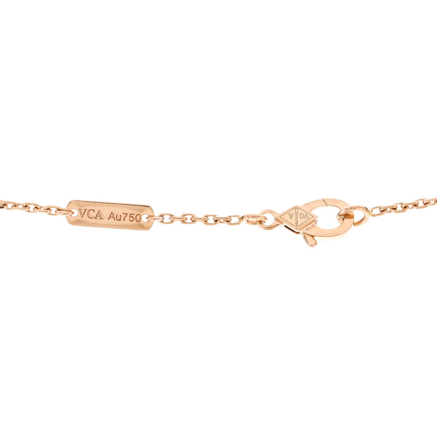 18K Rose Gold Diamond Small Perlee Clovers Pendant Necklace
