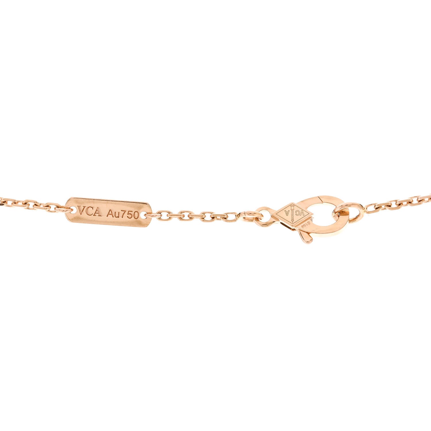 Van Cleef & Arpels 18K Rose Gold Diamond Small Perlee Clovers Pendant Necklace 4 of 5