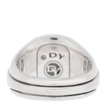 David Yurman Sterling Silver Black Onyx Deco Signet Ring 60 9 4 of 5