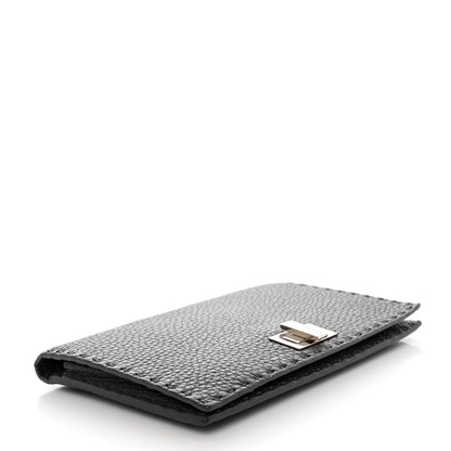 Fendi Cuoio Romano Selleria Mini Peekaboo Clutch Wallet Black 5 of 10