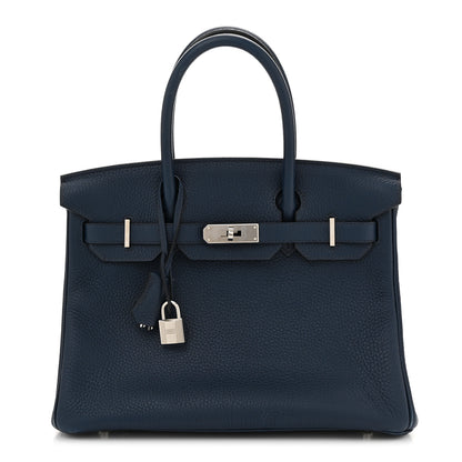 Hermes Taurillon Clemence Verso Birkin 30 Bleu De Prusse Bleu Izmir 1 of 12