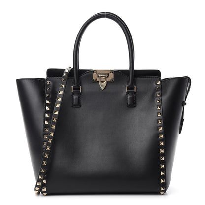 Valentino Garavani Vitello Rockstud Double Handle Tote Black 1 of 10