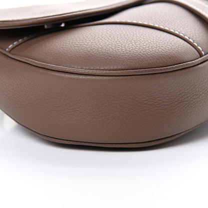 Christian Dior Grained Calfskin Saddle Bag Brown 7 of 8