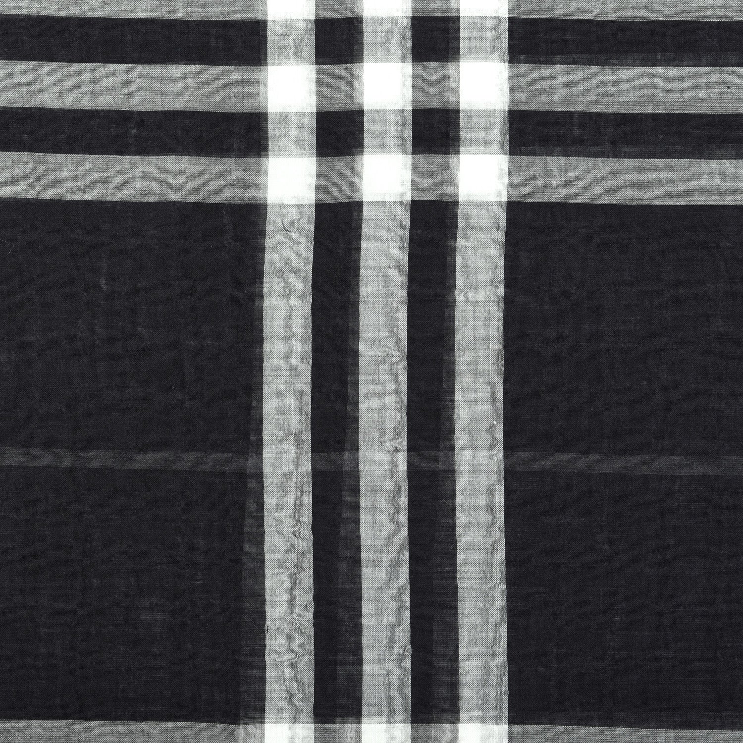 Burberry Silk Wool Check Lightweight Scarf Black 3 of 5