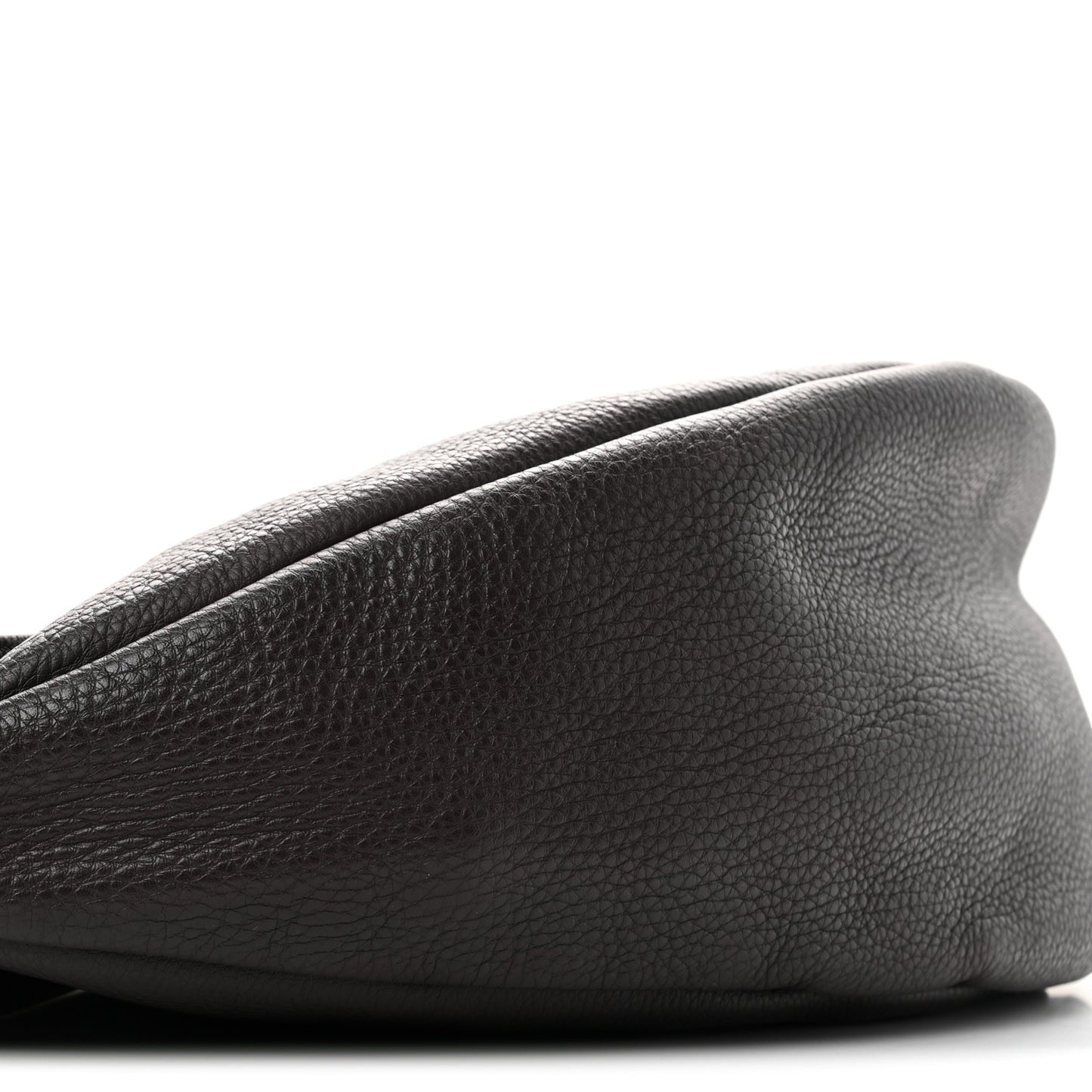 Grained Calfskin Large Slouchy Banana Bag Brunette