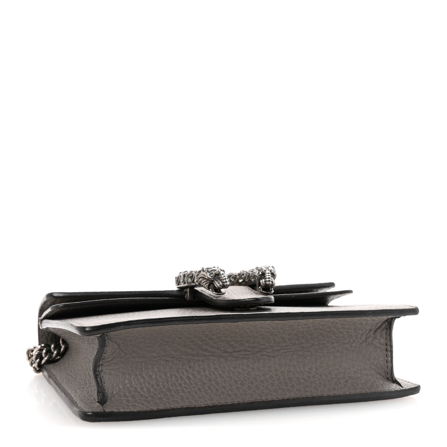 Dollar Calfskin Crystal Super Mini Dionysus Shoulder Bag Dusty Grey Black Diamond