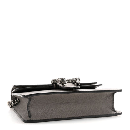 Gucci Dollar Calfskin Crystal Super Mini Dionysus Shoulder Bag Dusty Grey Black Diamond 4 of 9