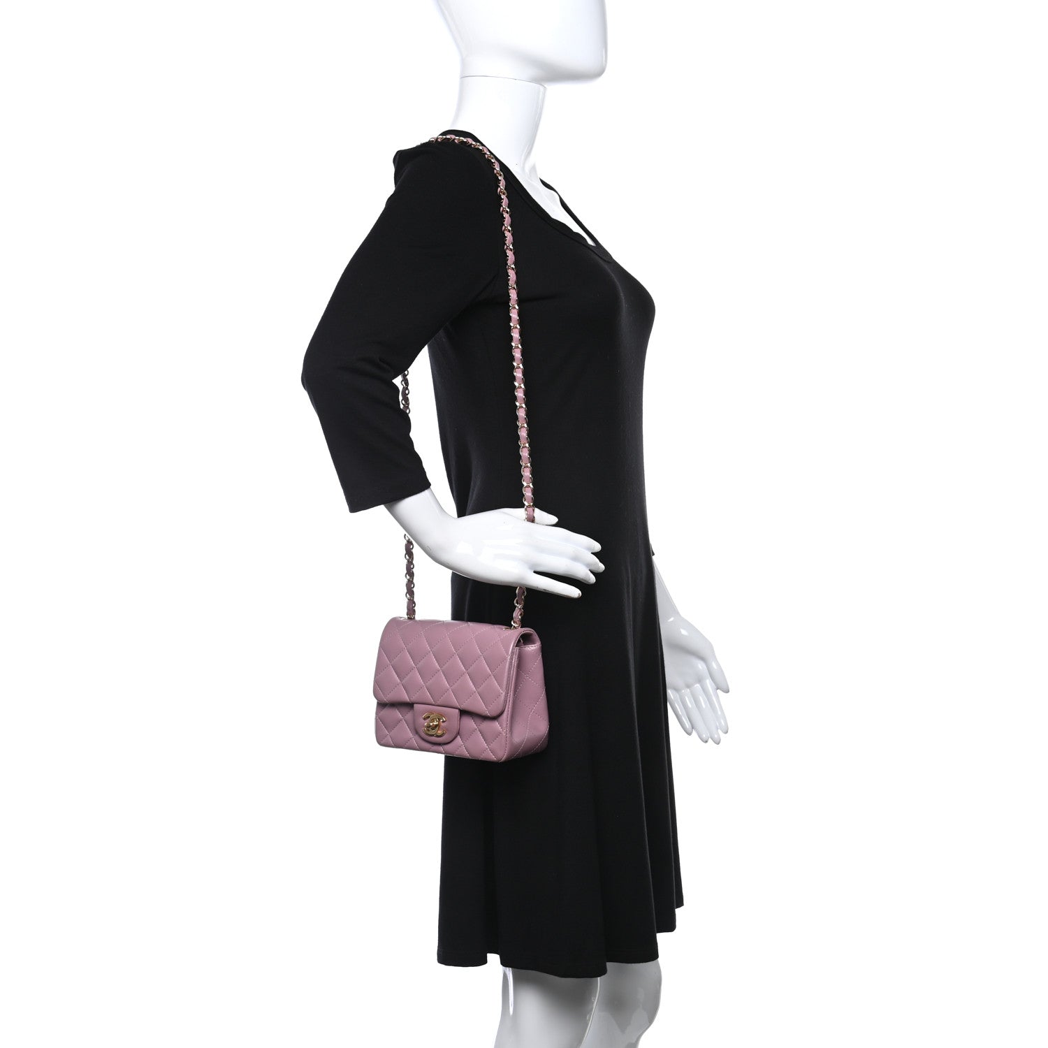 Chanel Lambskin Quilted Mini Square Flap Light Purple 2 of 12