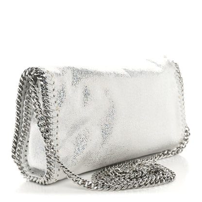 Stella McCartney Chamois Shiny Dotted Nappa Falabella Clutch with Chain Bag White 3 of 10