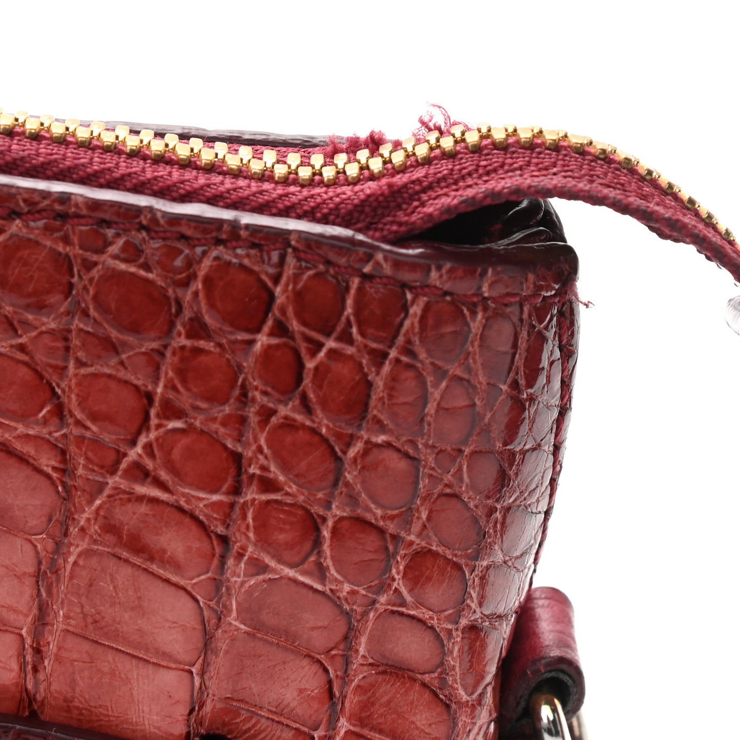 Calfskin Crocodile Cristie Satchel Red