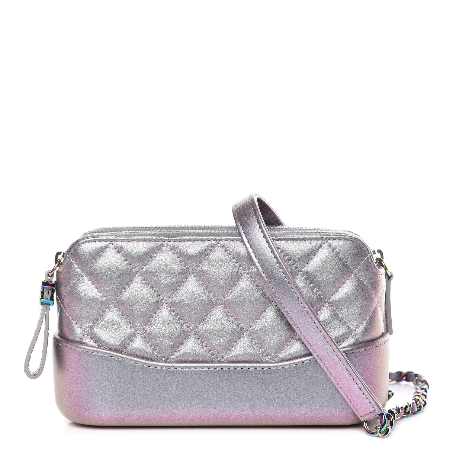 Chanel Iridescent Lambskin Calfskin Quilted Small Gabrielle Clutch With Chain Light Purple 1 of 12