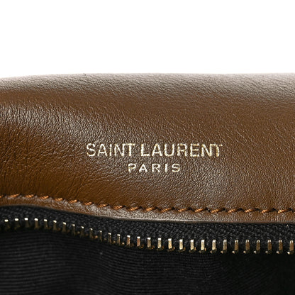Saint Laurent Smooth Calfskin Canvas Leopard Print Medium Niki Chain Satchel Light Natural 7 of 10