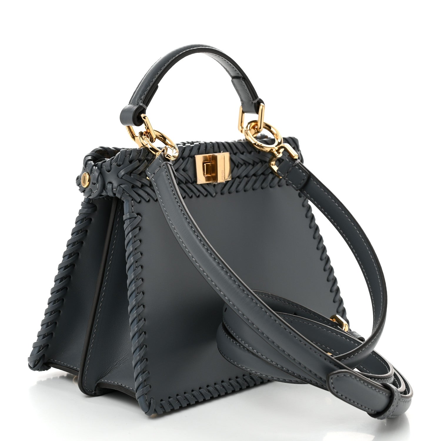 Fendi Vitello King Shiny Nappa Intreccio Petite Peekaboo I SEE U