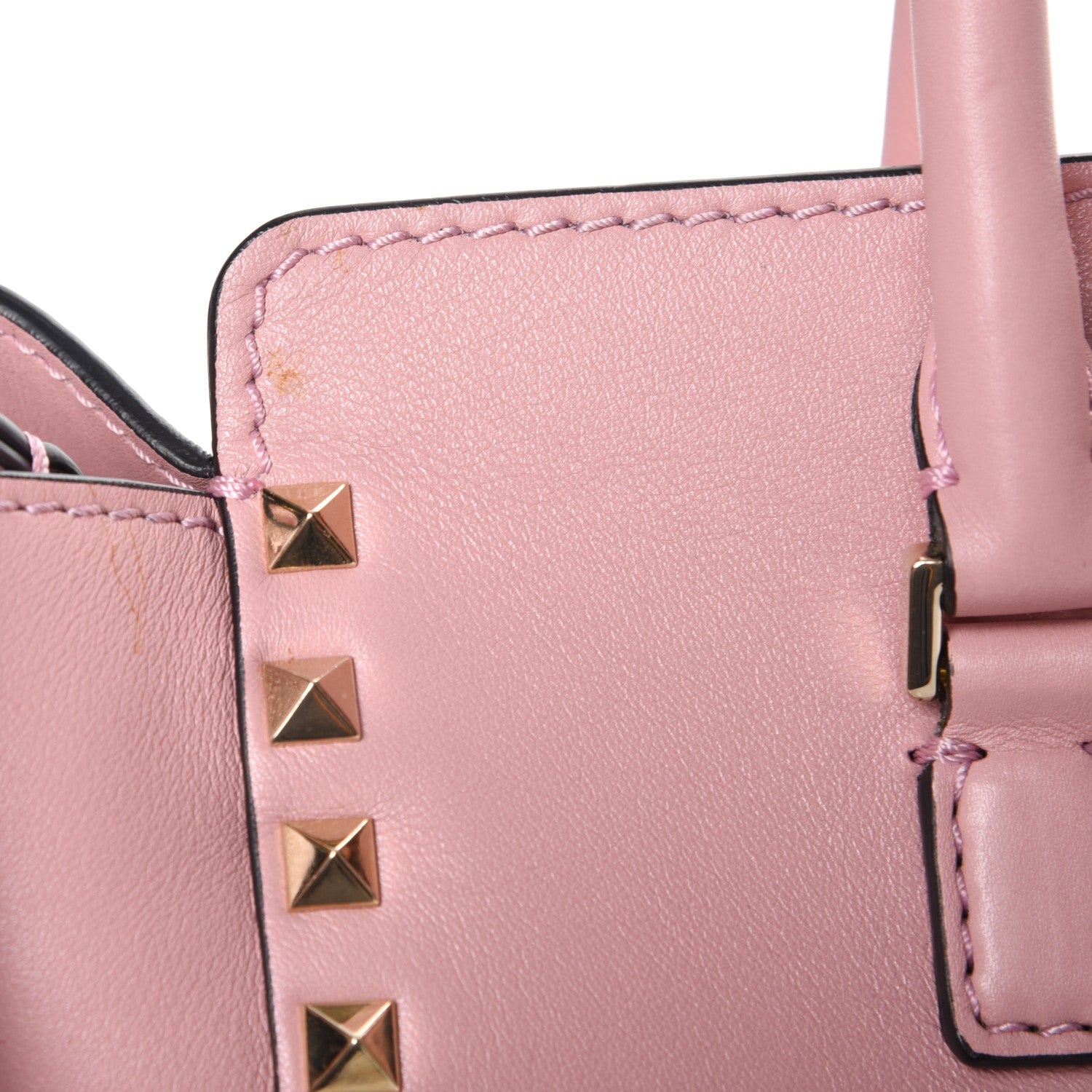 Valentino Garavani Vitello Rockstud Double Handle Tote Pop Gardenia 10 of 11