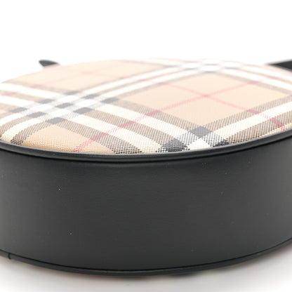 Burberry Vintage Check Canvas Calfskin Louise Bag Archive Beige Black 9 of 9