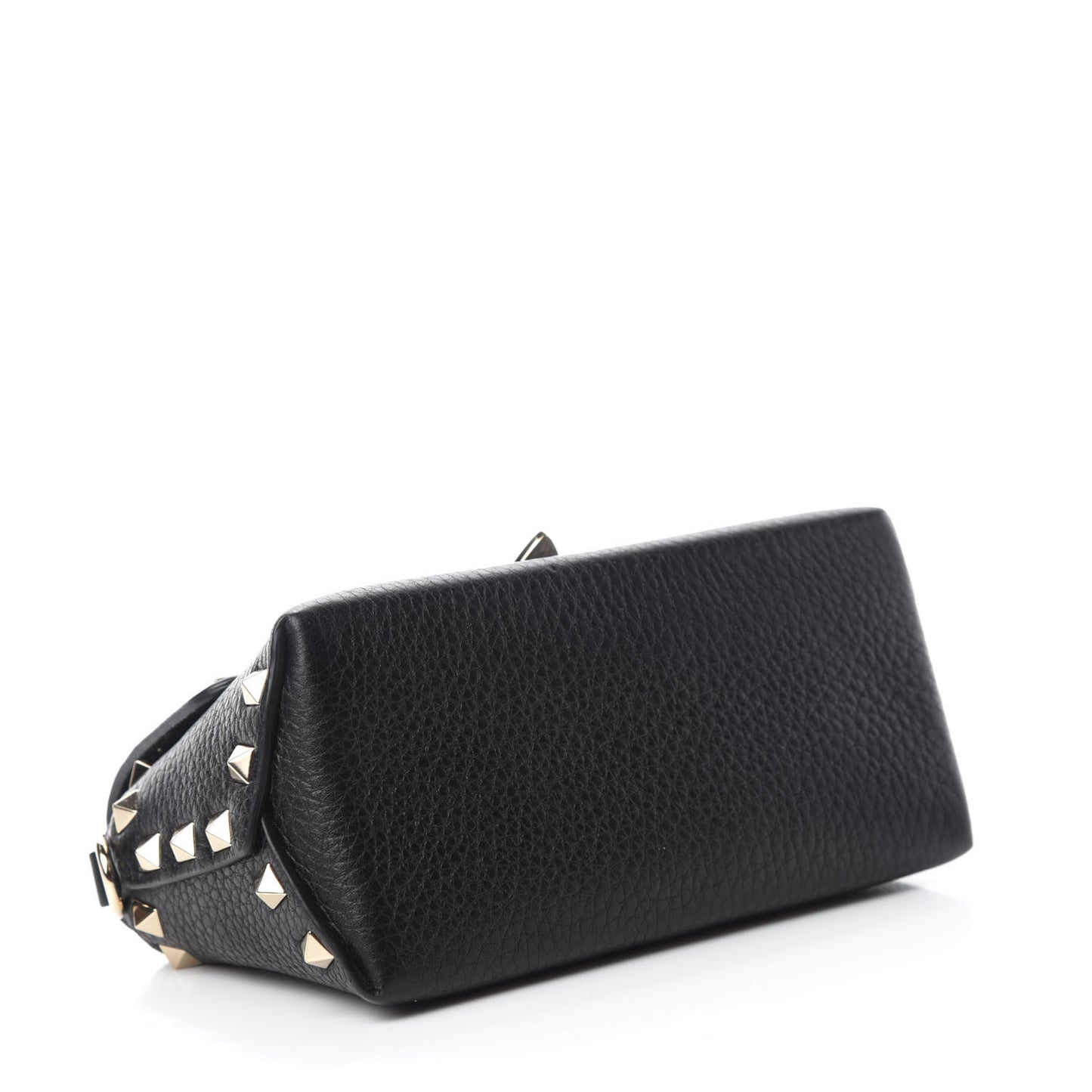 Pebbled Calfskin Mini Rockstud Crossbody Bag Black