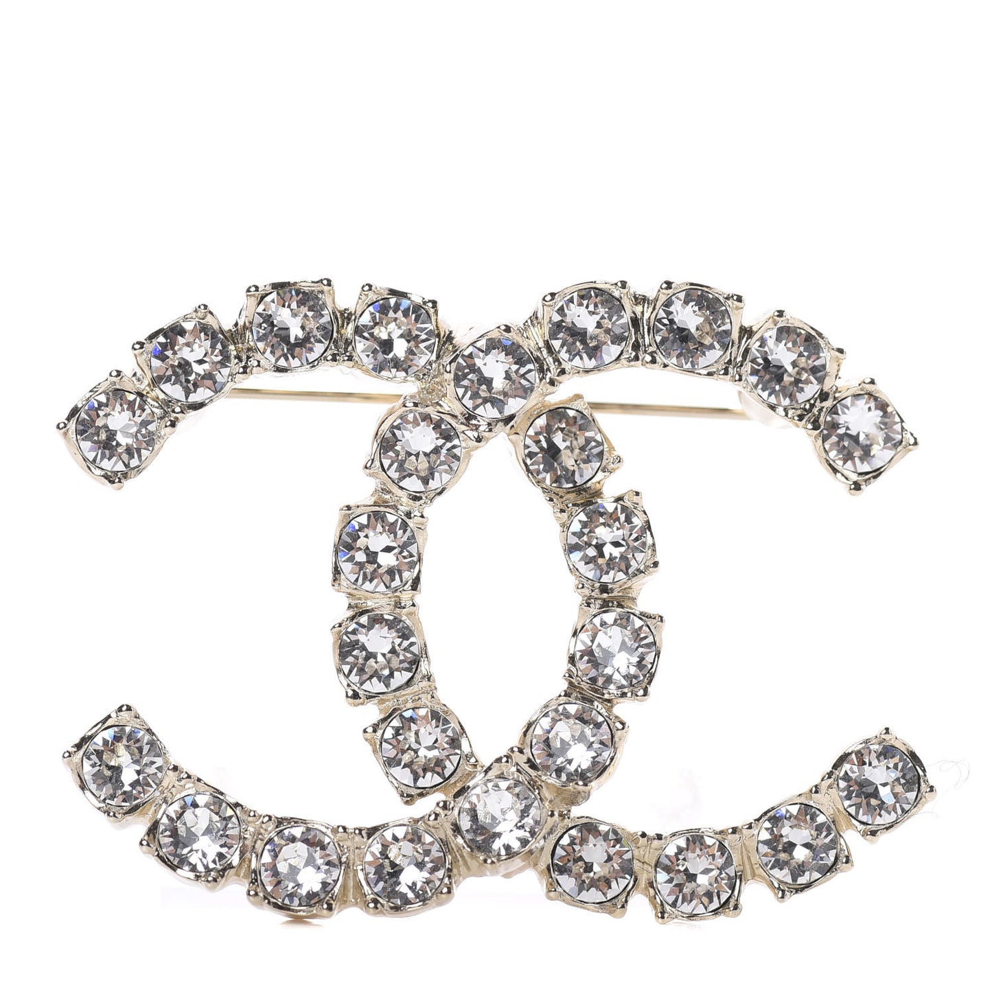 Crystal Coco's Pearls CC Brooch Light Gold