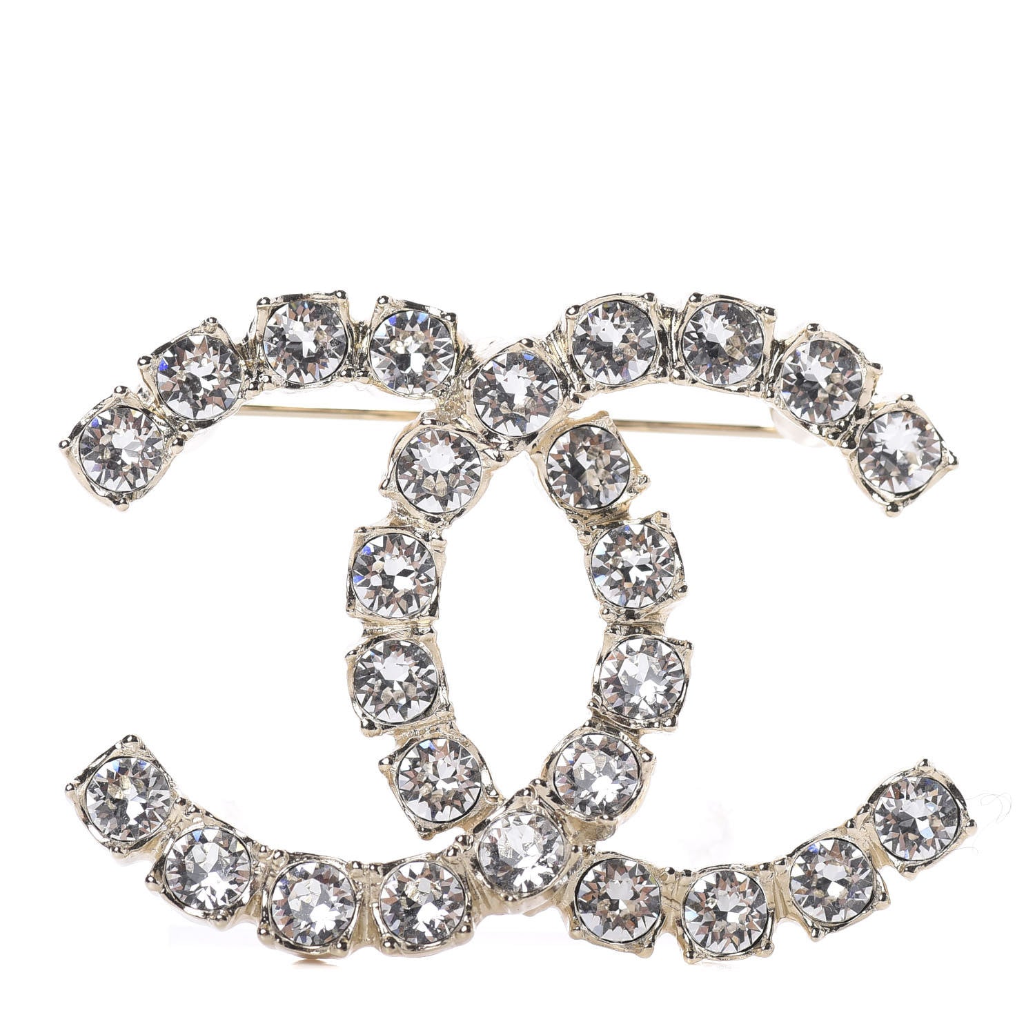 Chanel Crystal Coco's Pearls CC Brooch Light Gold 1 of 3