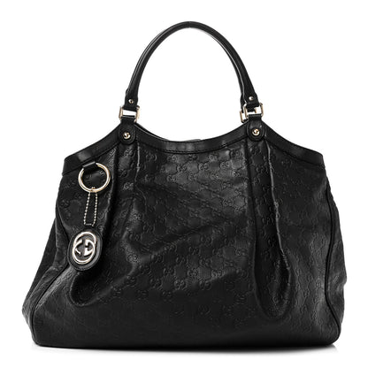 Gucci Guccissima Large Sukey Tote Black 1 of 10