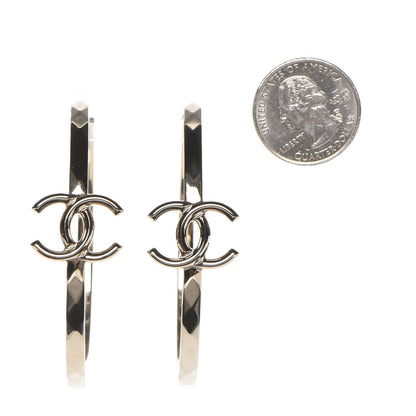 Chanel CC Large Hoop Earrings Gold 2 of 5