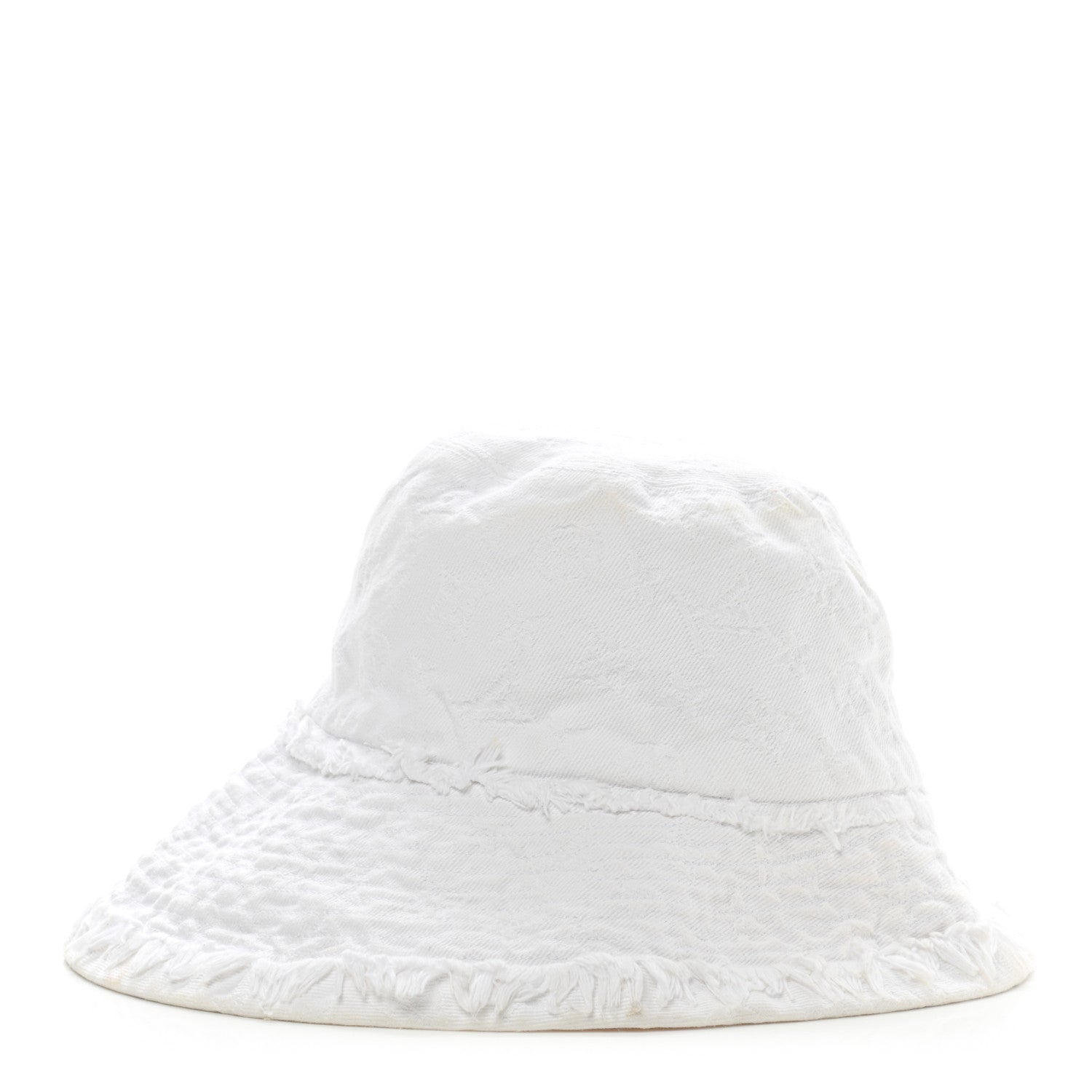 Louis Vuitton Monogram Denim Fringe Bucket Hat L White 4 of 9