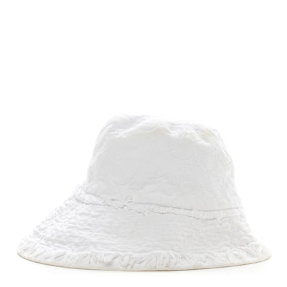 Louis Vuitton Monogram Denim Fringe Bucket Hat L White 4 of 9