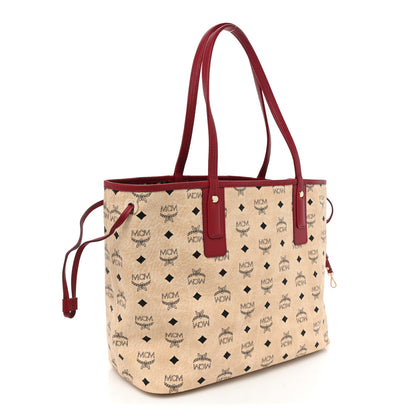 MCM Visetos Medium Liz Reversible Shopper Tote Beige Red 4 of 15