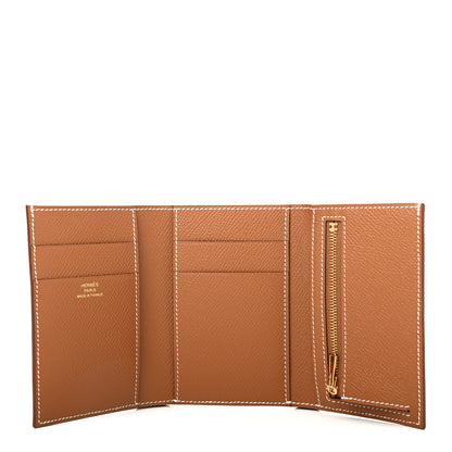 Hermes Epsom Tri-Fold Compact Bearn Wallet Gold 5 of 7
