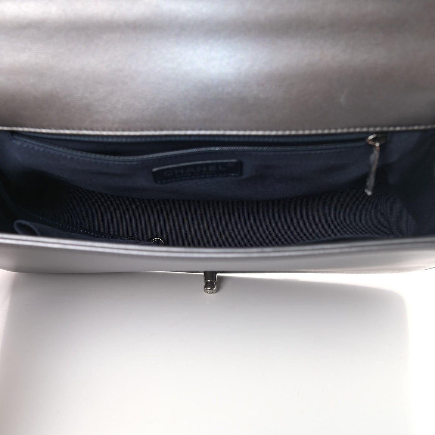 Lambskin Embossed New Medium Boy Cube Flap Grey