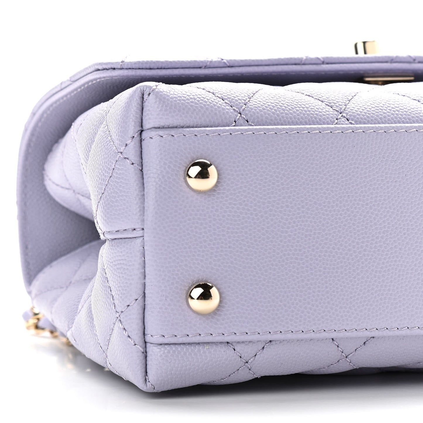 Caviar Quilted Mini Coco Handle Flap Light Purple