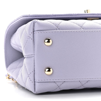 Chanel Caviar Quilted Mini Coco Handle Flap Light Purple 9 of 11
