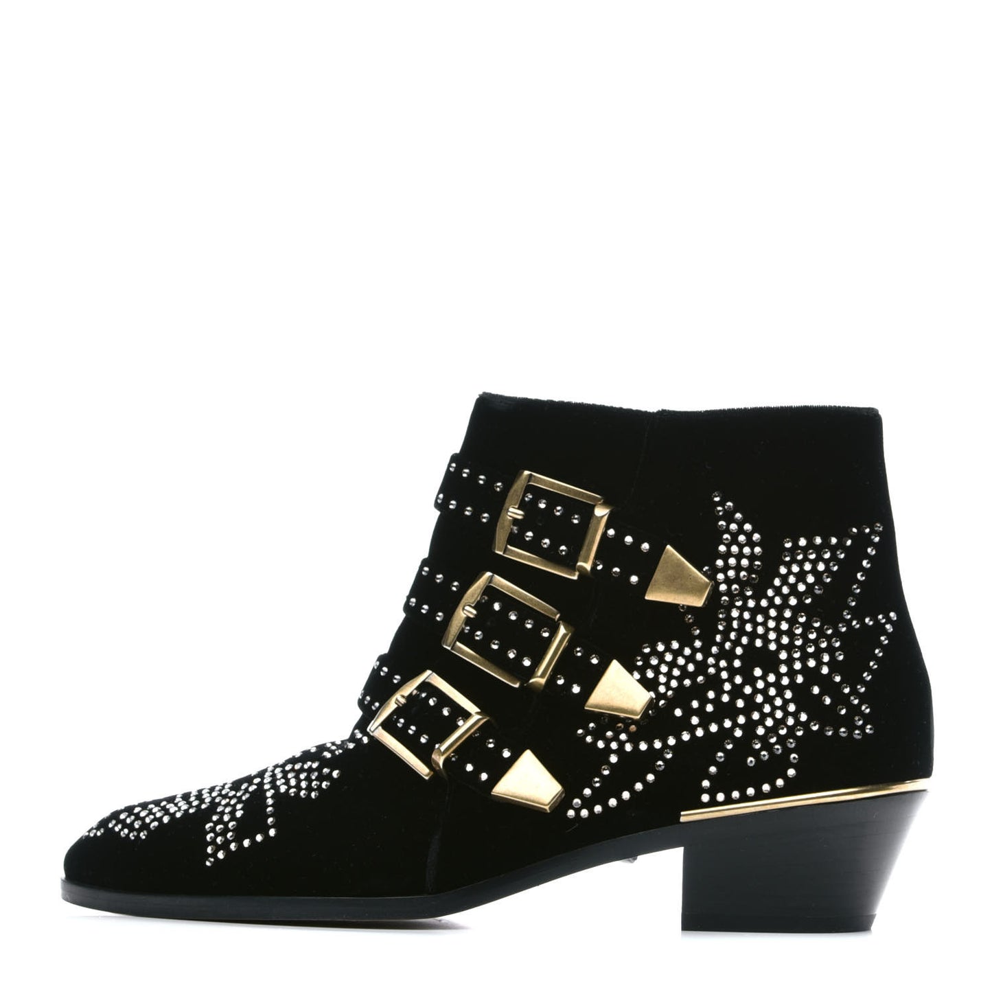 Velvet Studded Susanna Ankle Boots 39 Black