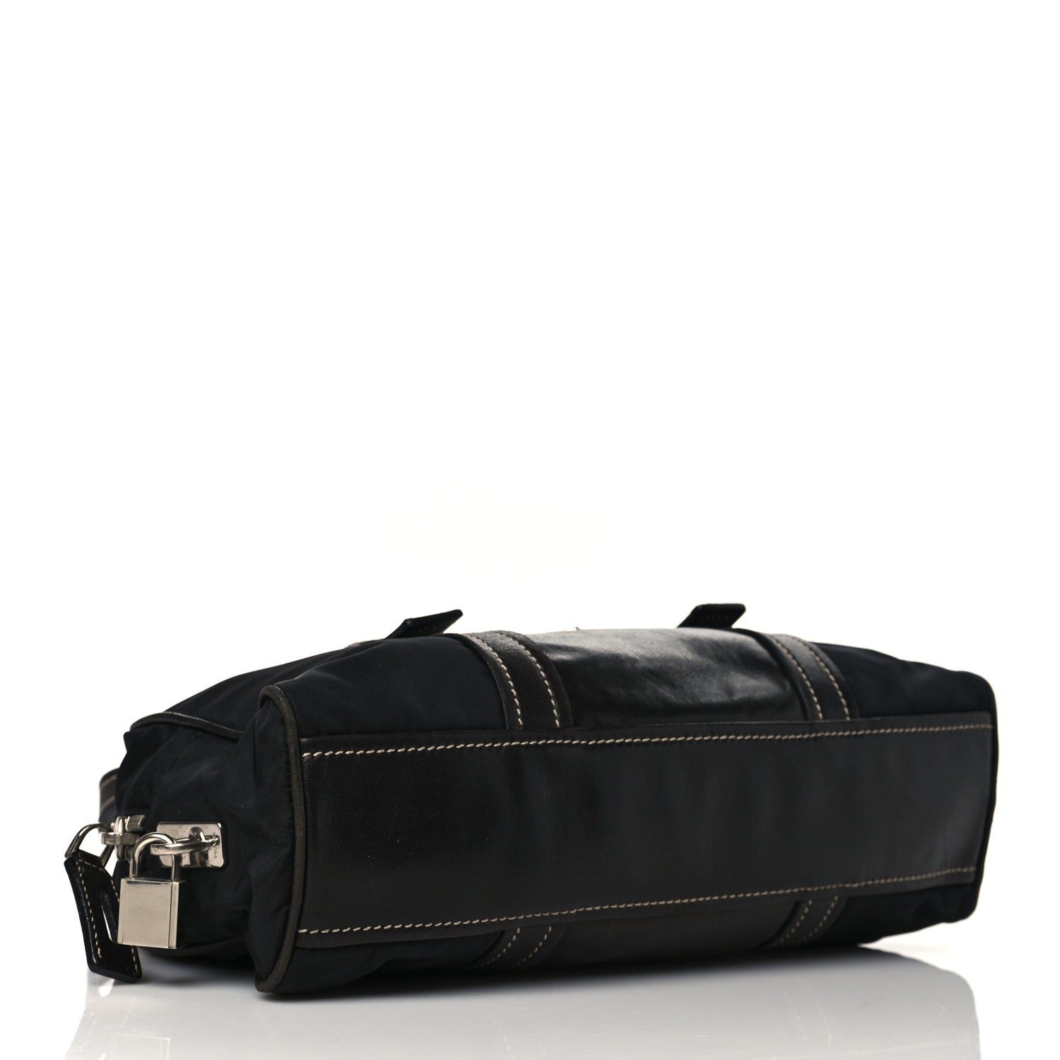 Prada Tessuto Nylon Soft Calf Tote Black 3 of 9