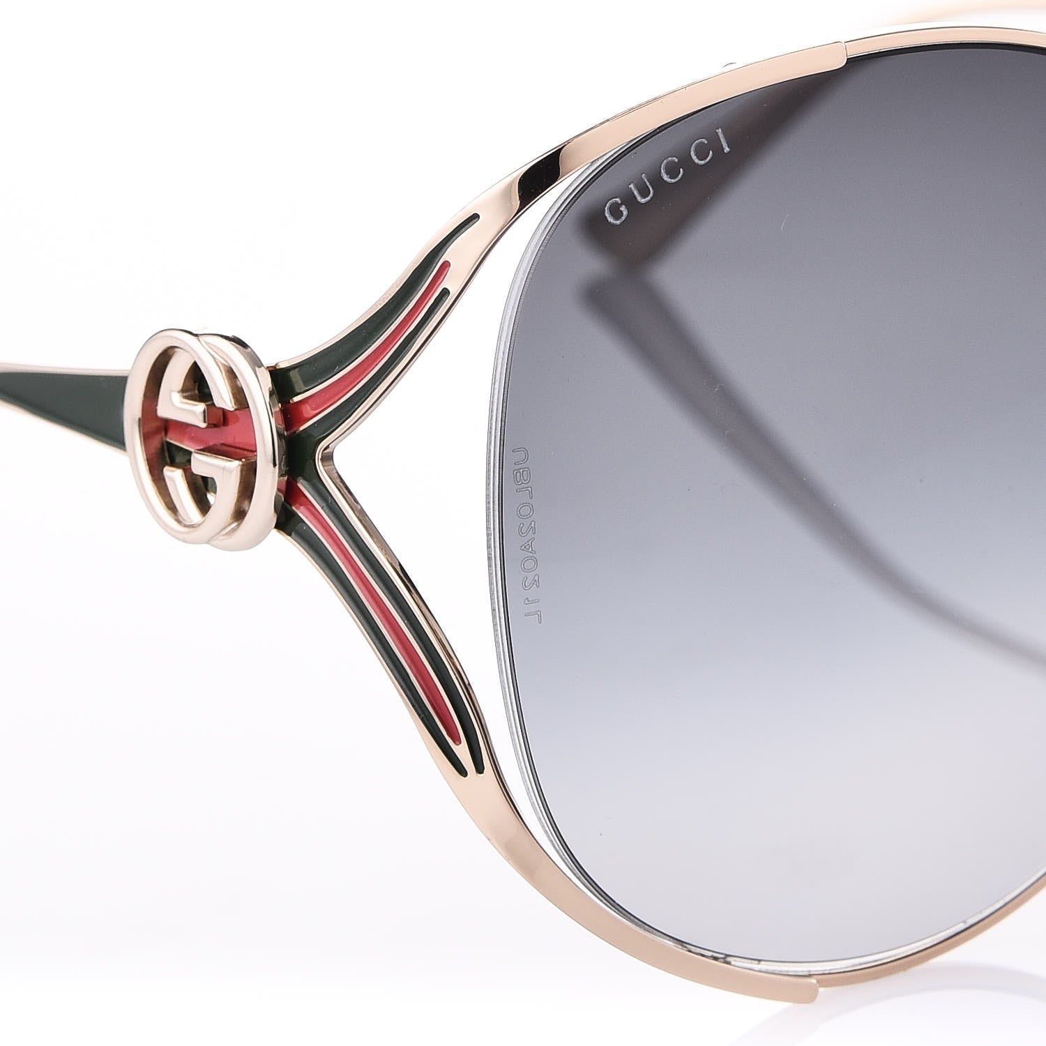 Gucci Metal Round Frame GG0225S Sunglasses Gold 8 of 9