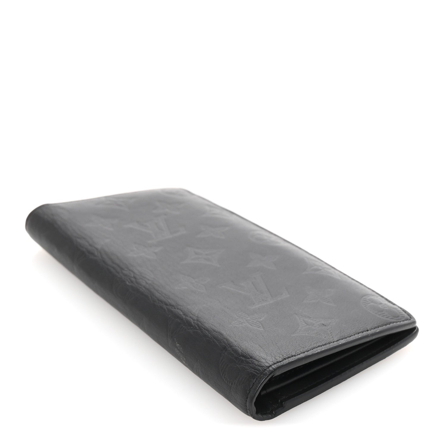 Louis Vuitton Calfskin Monogram Shadow Brazza Wallet Black 4 of 7