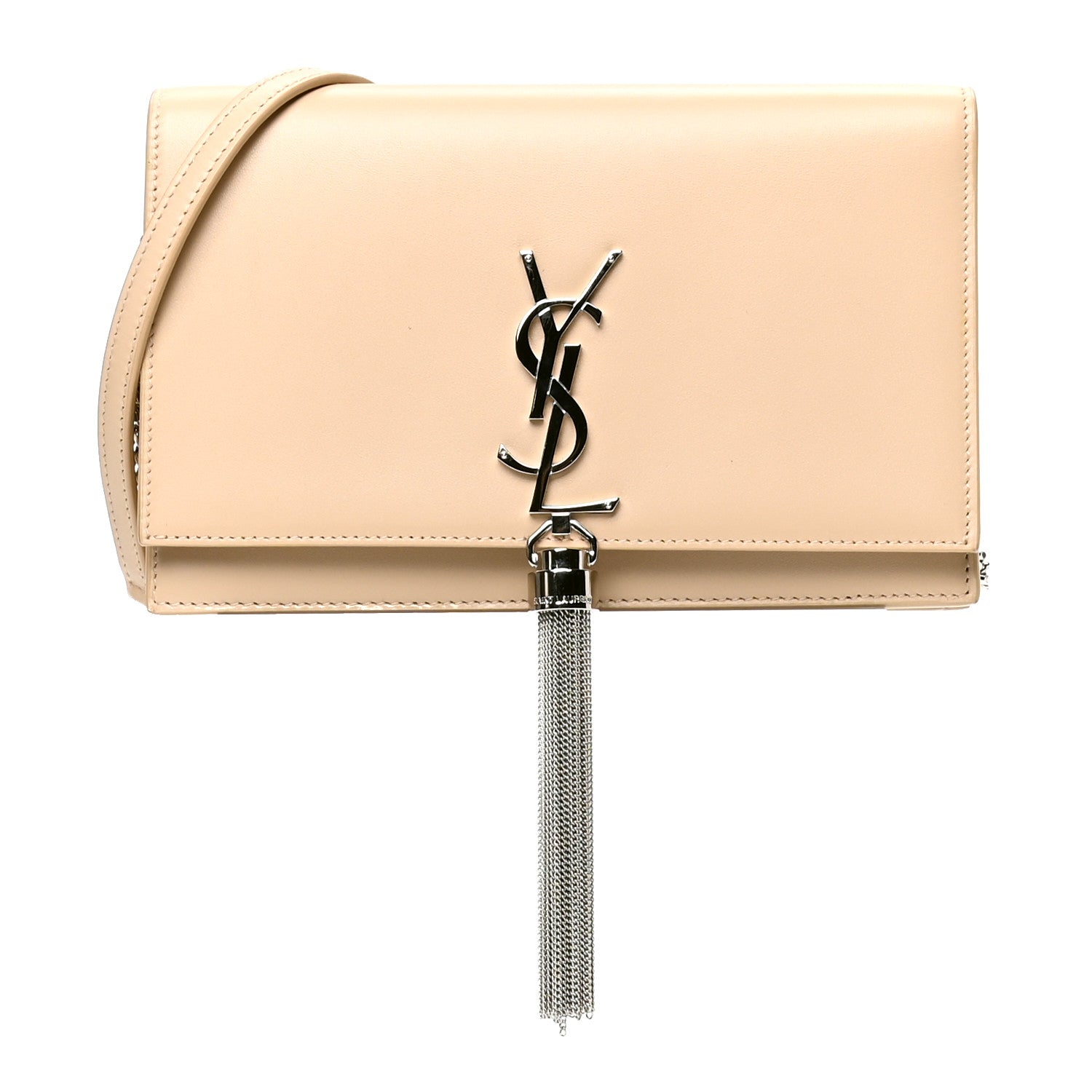 Saint Laurent Smooth Calfskin Classic Monogram Kate Tassel Chain Wallet Light Natural 1 of 4