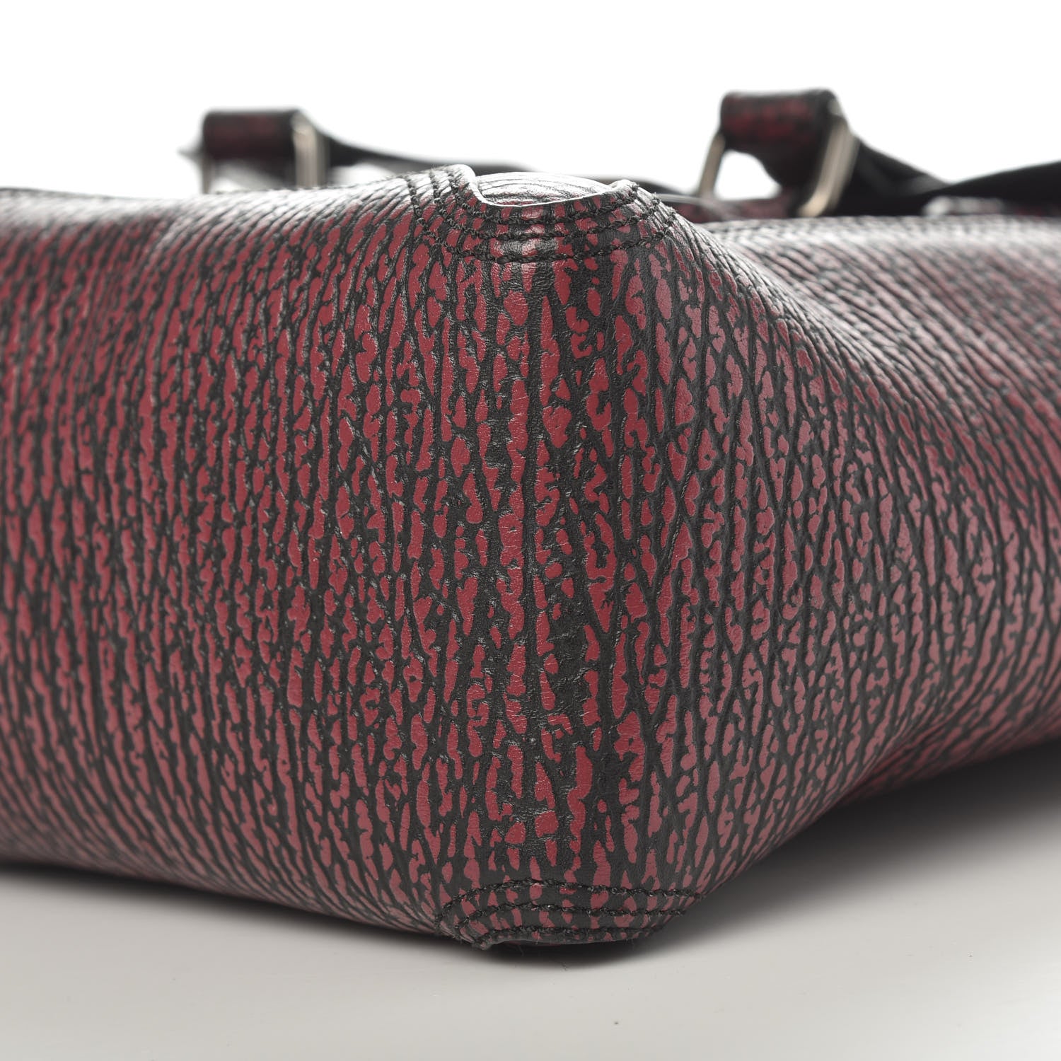 3.1 Phillip Lim 3.1 Textured Calfskin Medium Pashli Satchel Black Red 8 of 9