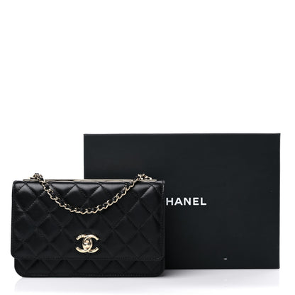 Chanel Lambskin Quilted Trendy CC Wallet On Chain WOC Black 12 of 12